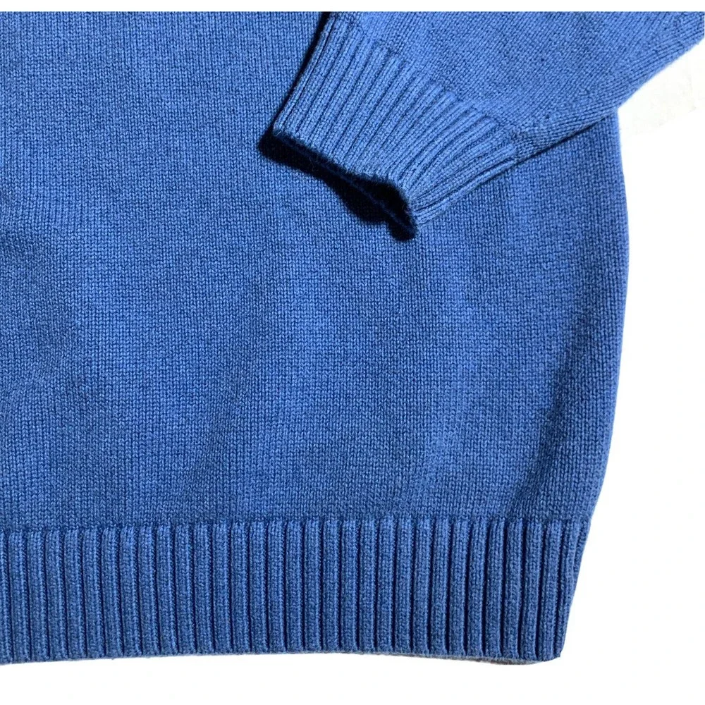 LL Bean Sweater Blue Quarter Zip Size XL Tall Cotton Men’s Pullover Long Sleeve